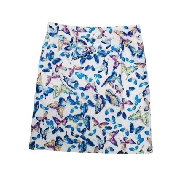 Talbots Butterfly Print Skirt Like New Boho Groovy Fairy - Picture 8 of 12